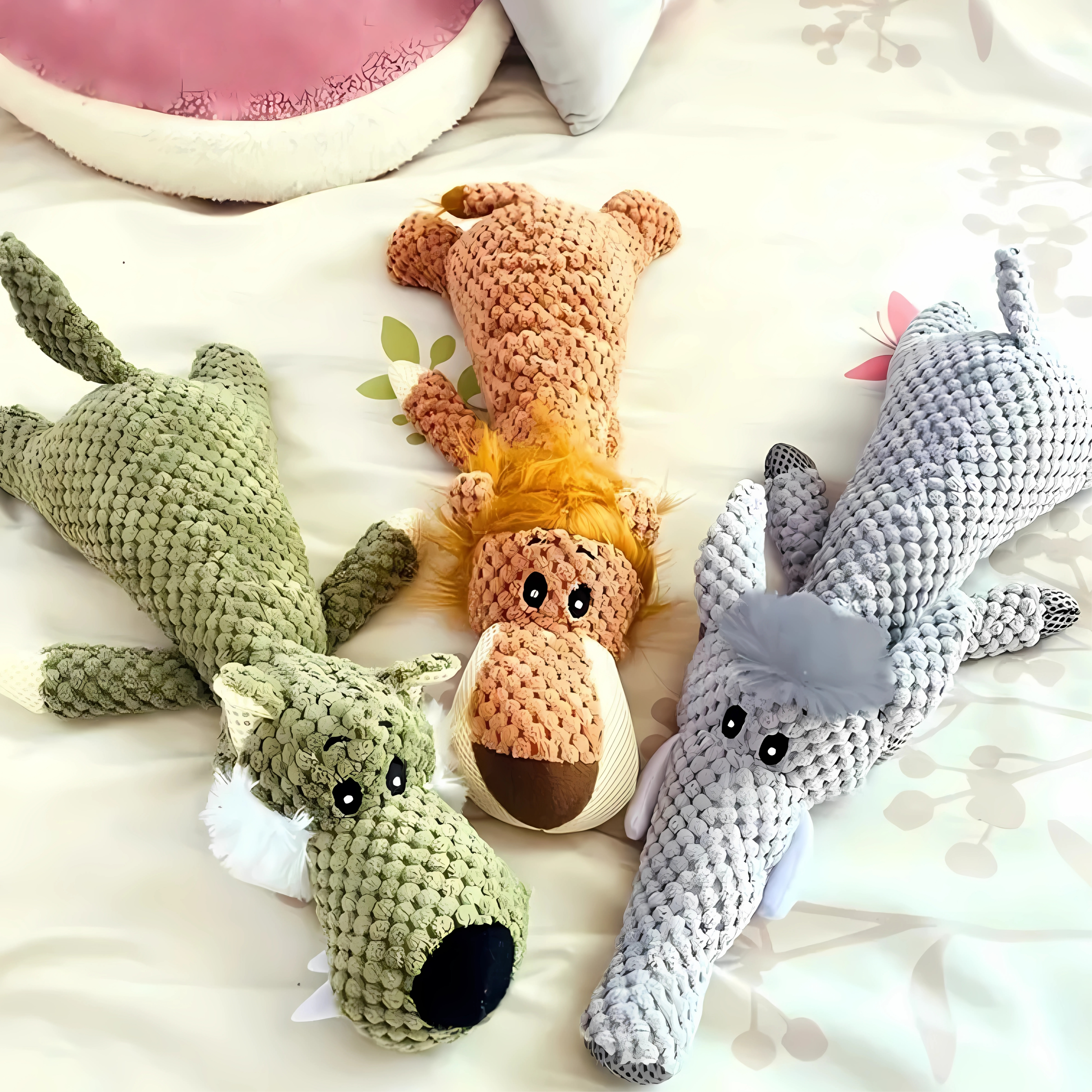 Peluche Interattivo a Forma di Leone🦁, Elefante🐘e Lupo🐺