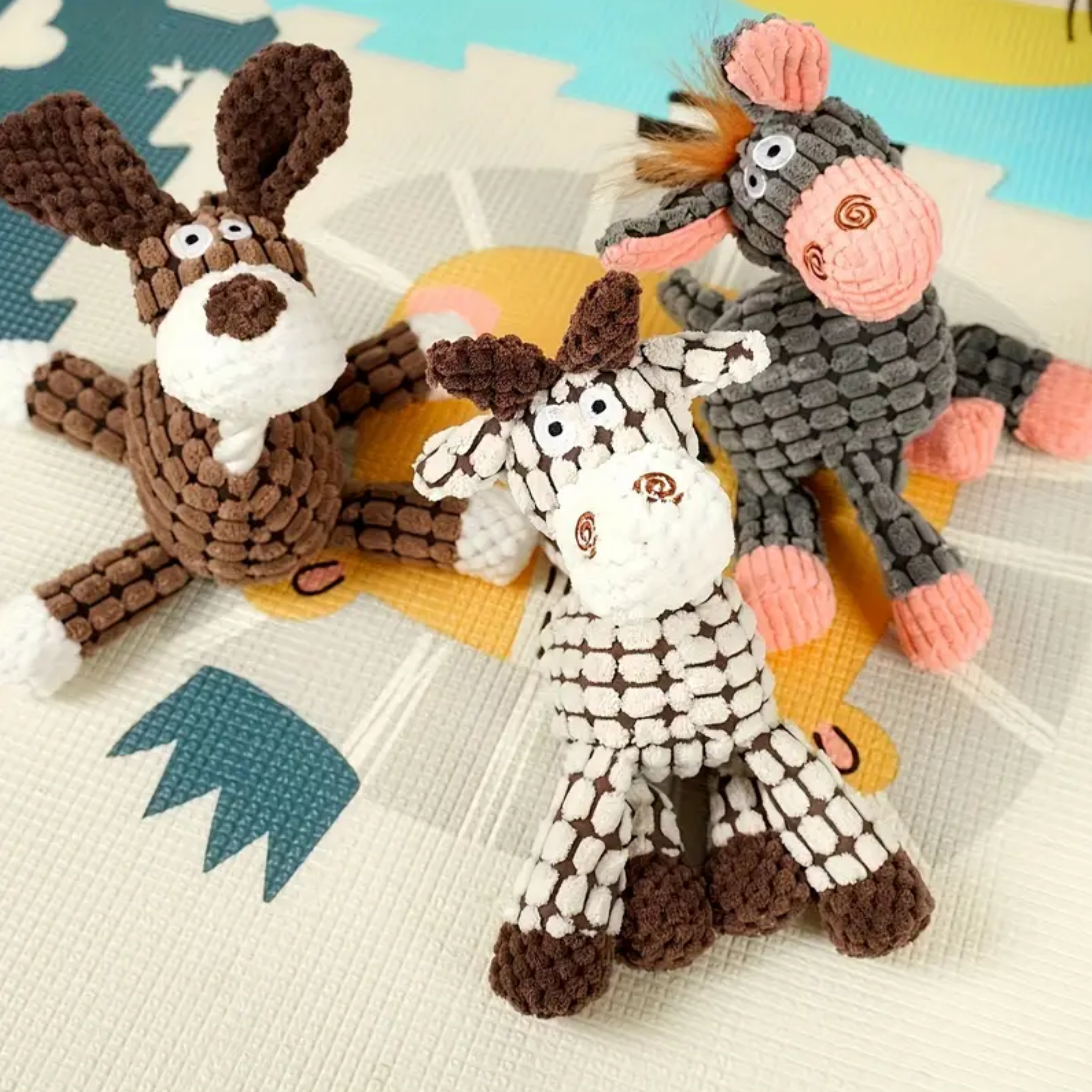 Peluche Interattivi a Forma di Cane🐶, Asino🦓 e Mucca🐮