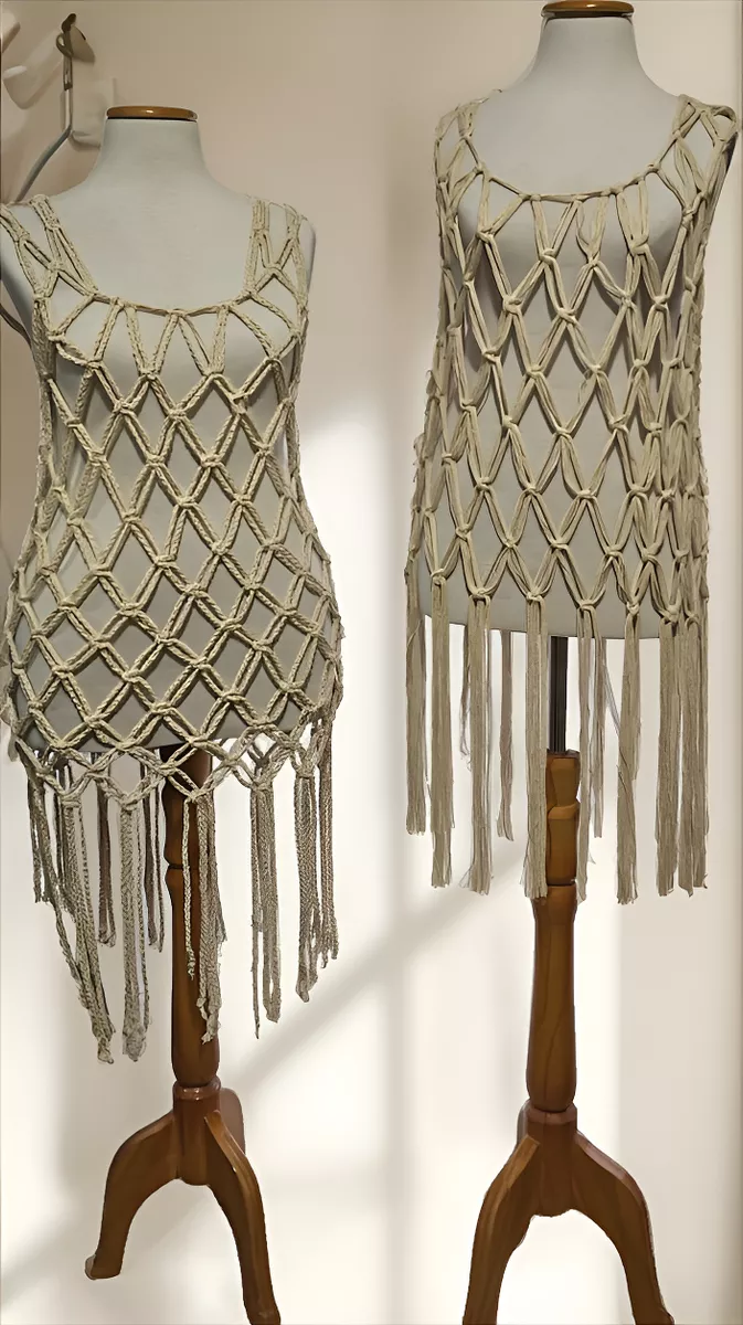 Musculosa Tejida En Macrame