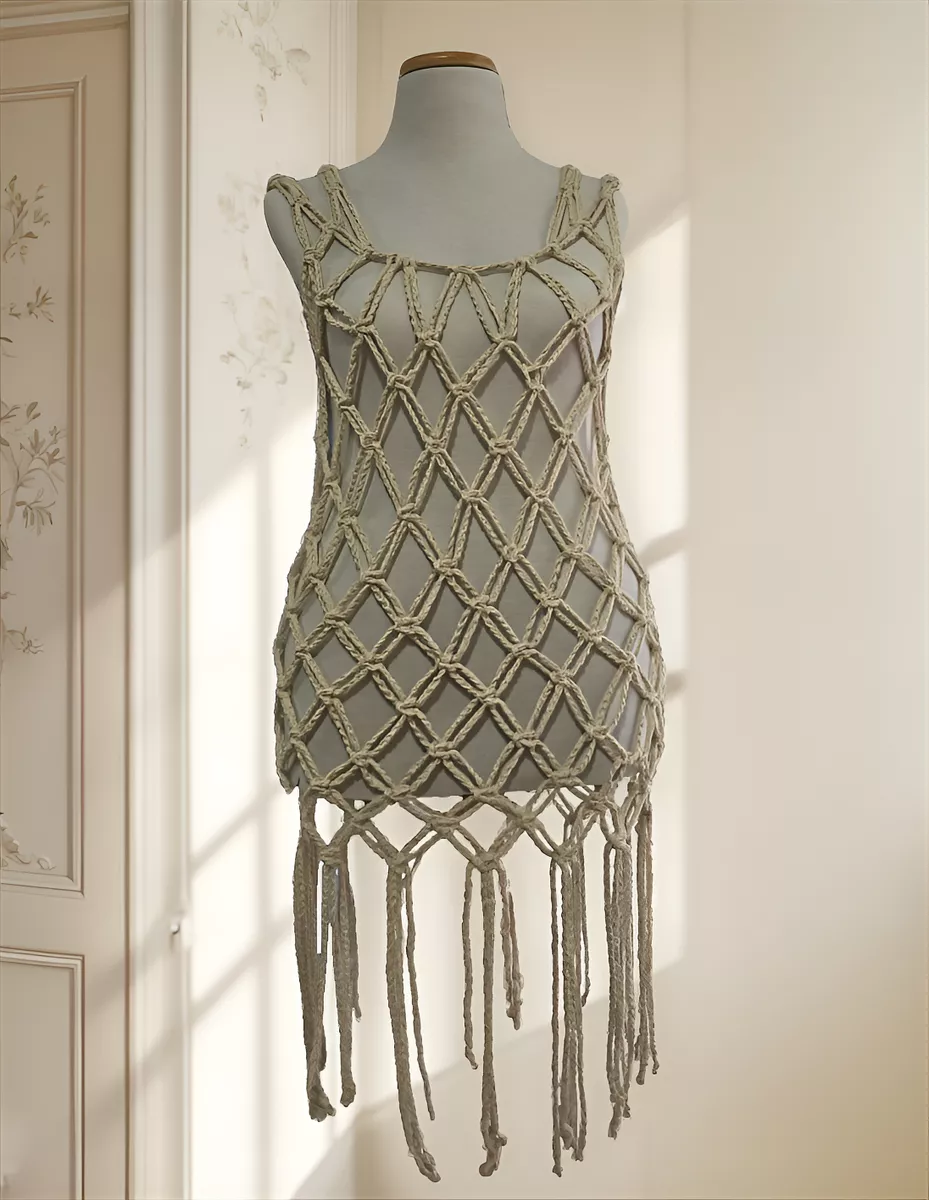 Musculosa Tejida En Macrame