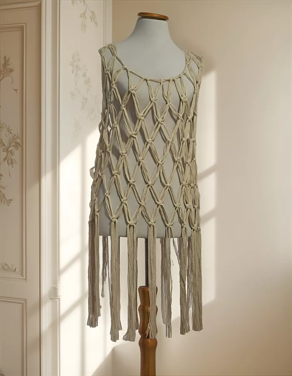 Musculosa Tejida En Macrame