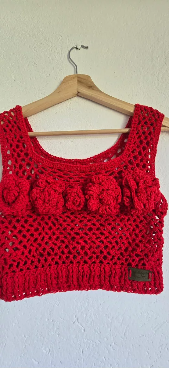 Top Crochet Talle Unico Rositas