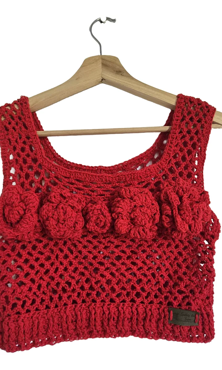 Top Crochet Talle Unico Rositas