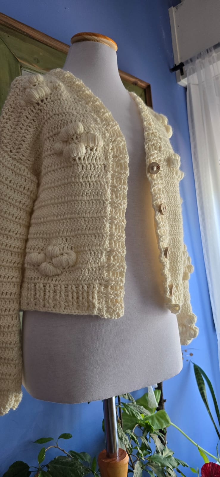 Saco Corto Tejido En Crochet 