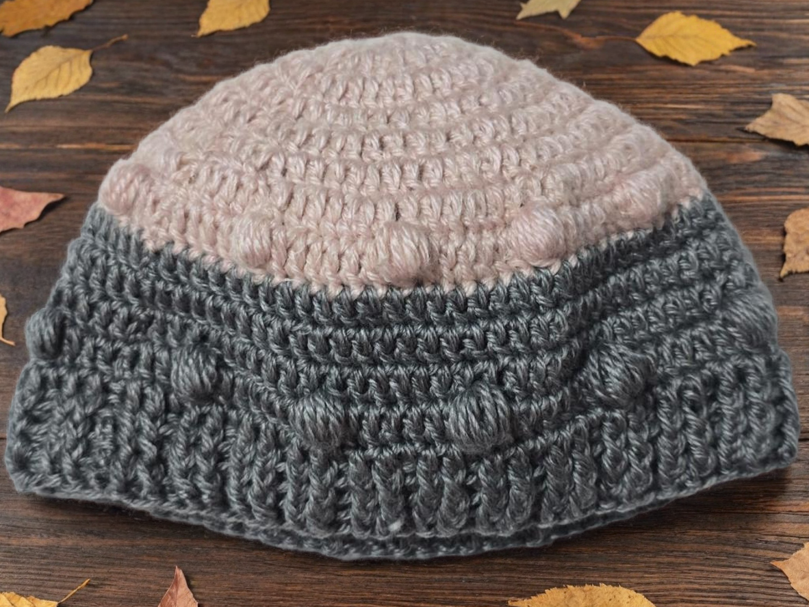 Gorro de lana tejida en crochet