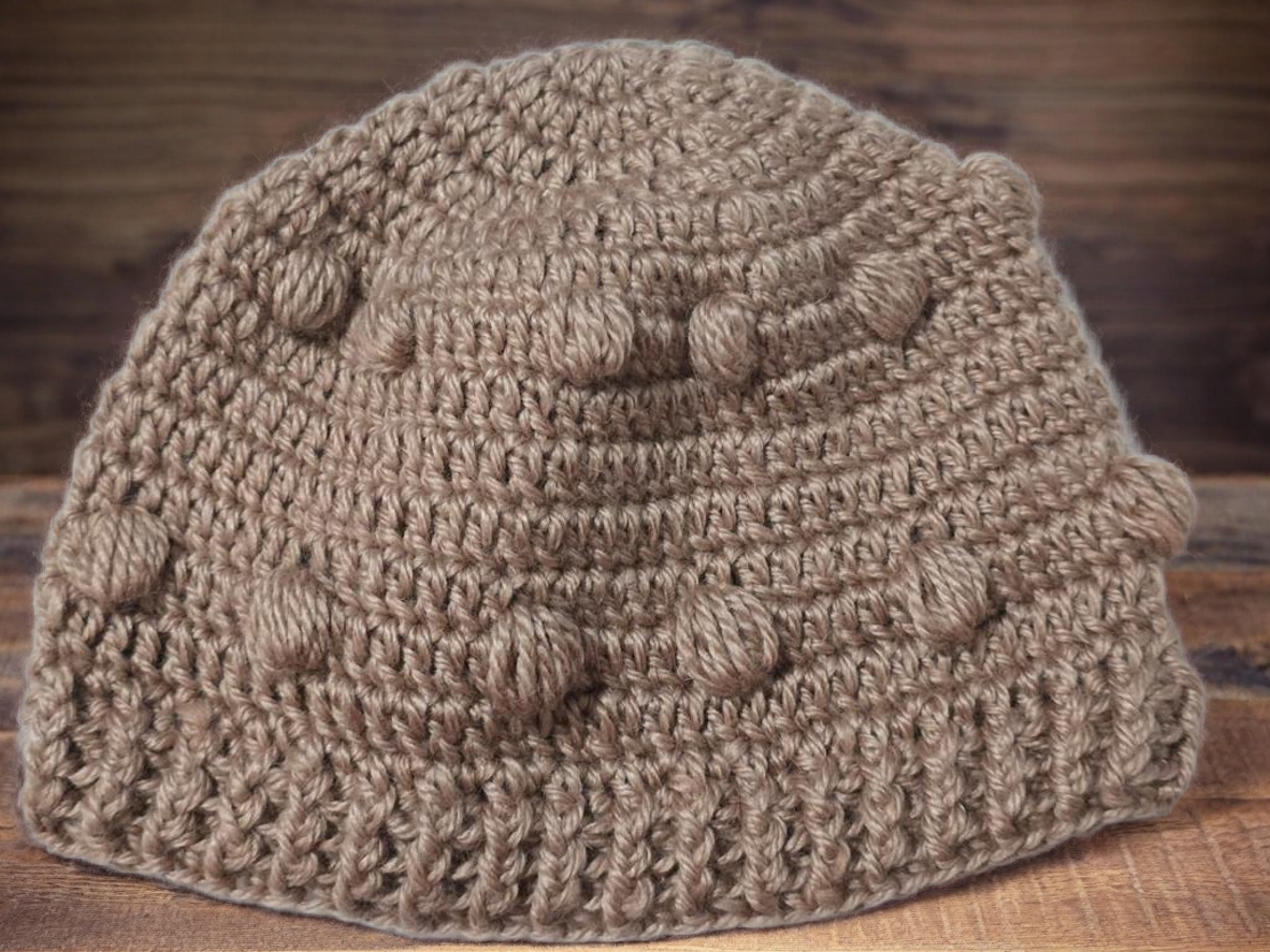 Gorro de lana tejida en crochet