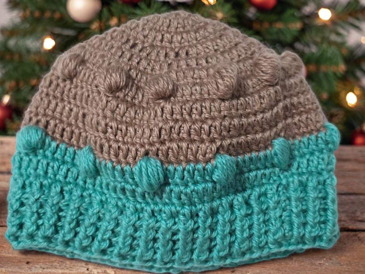 Gorro de lana tejida en crochet