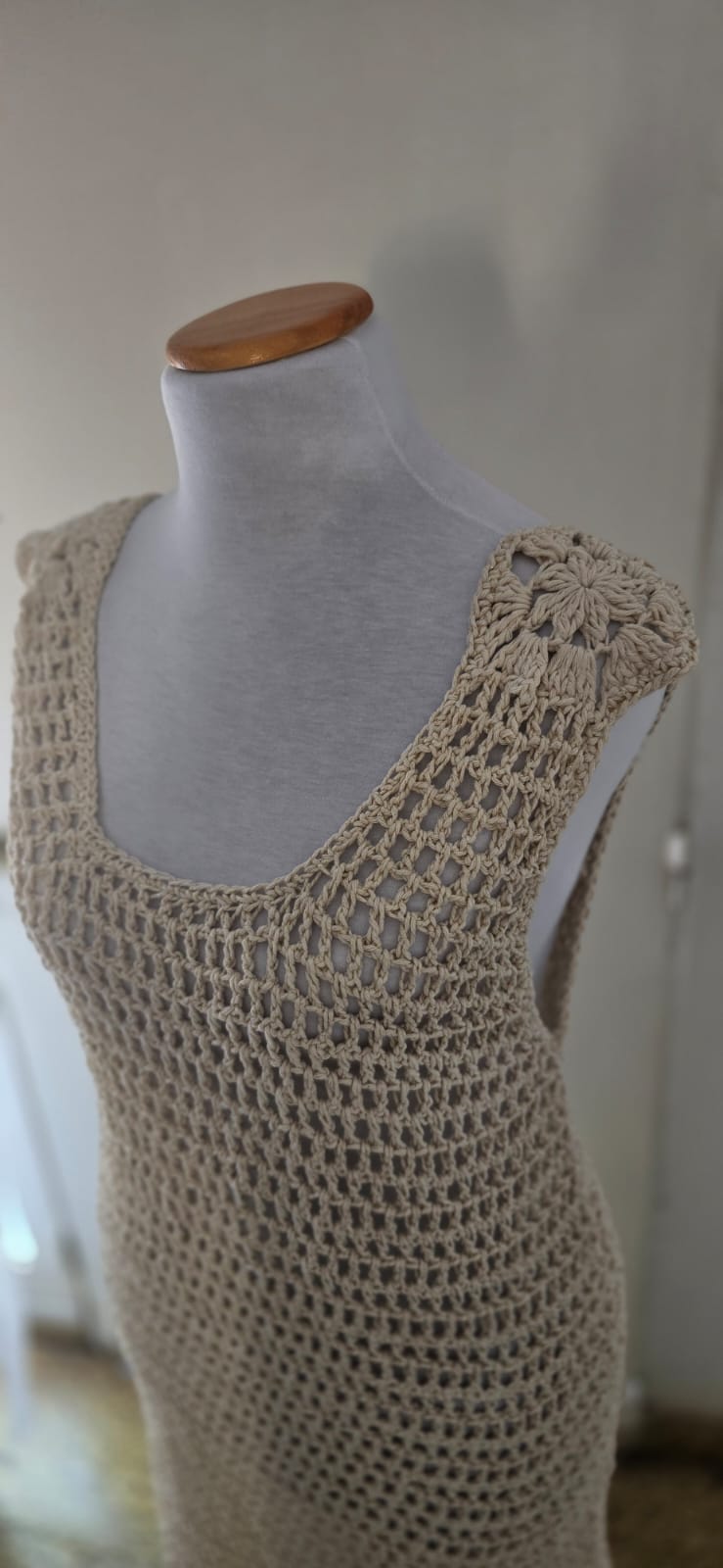 Vestido largo tejido a mano