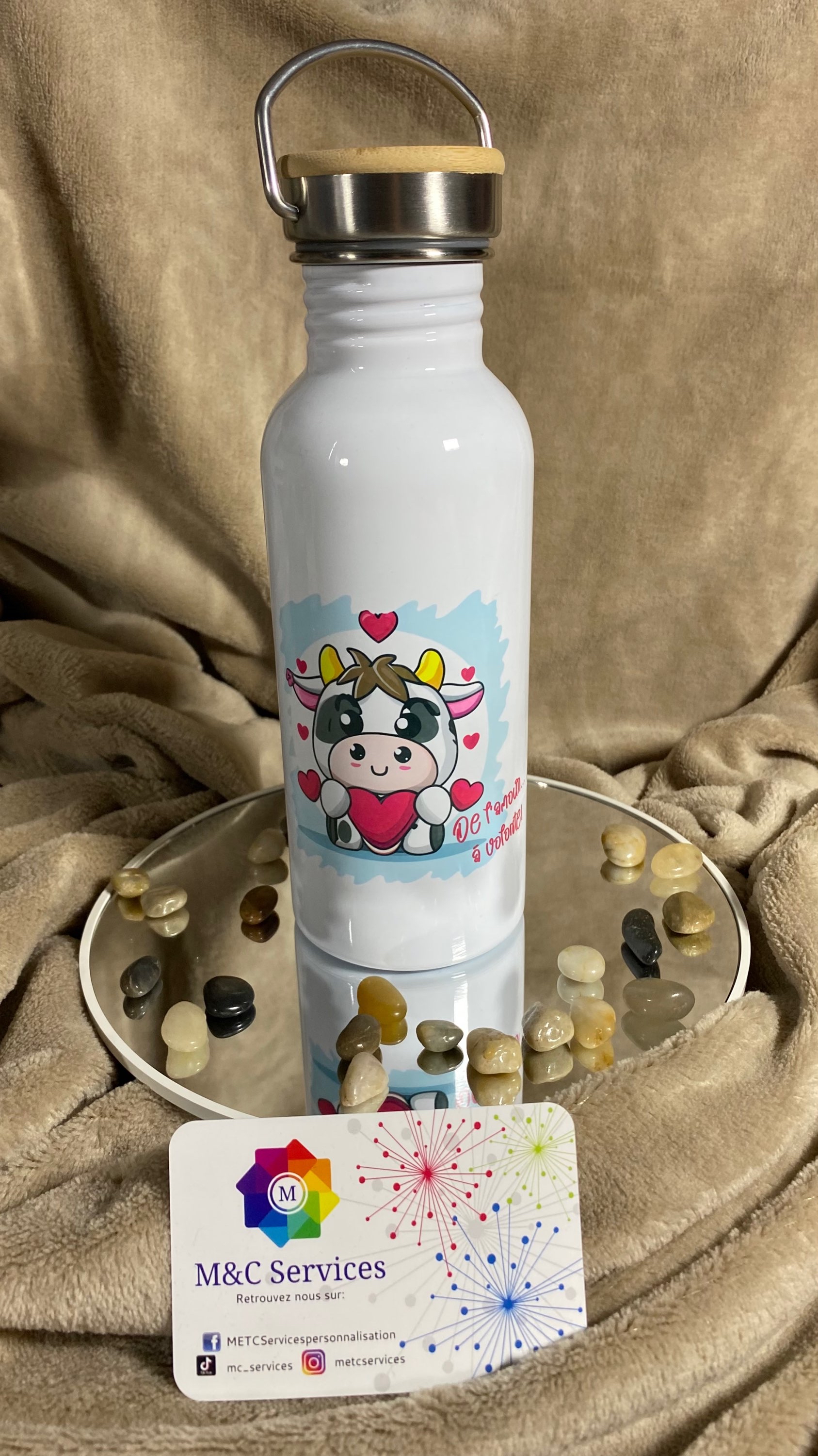 gourde avec bouchon bambou 620 ML