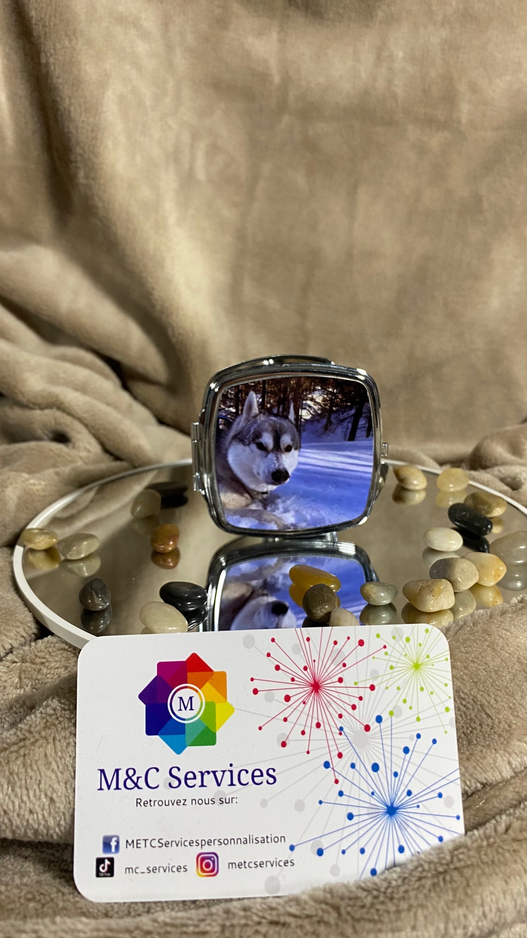 miroir de poche personnalisé