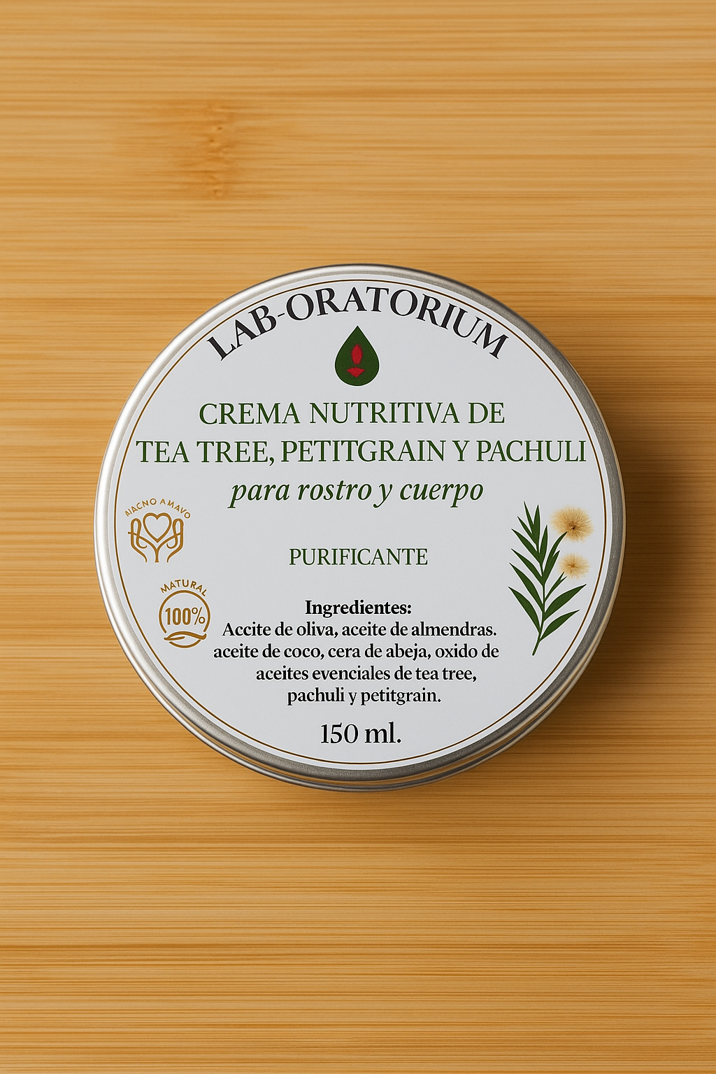 Crema Nutritiva de Tea Tree, Petitgrain y Pachuli