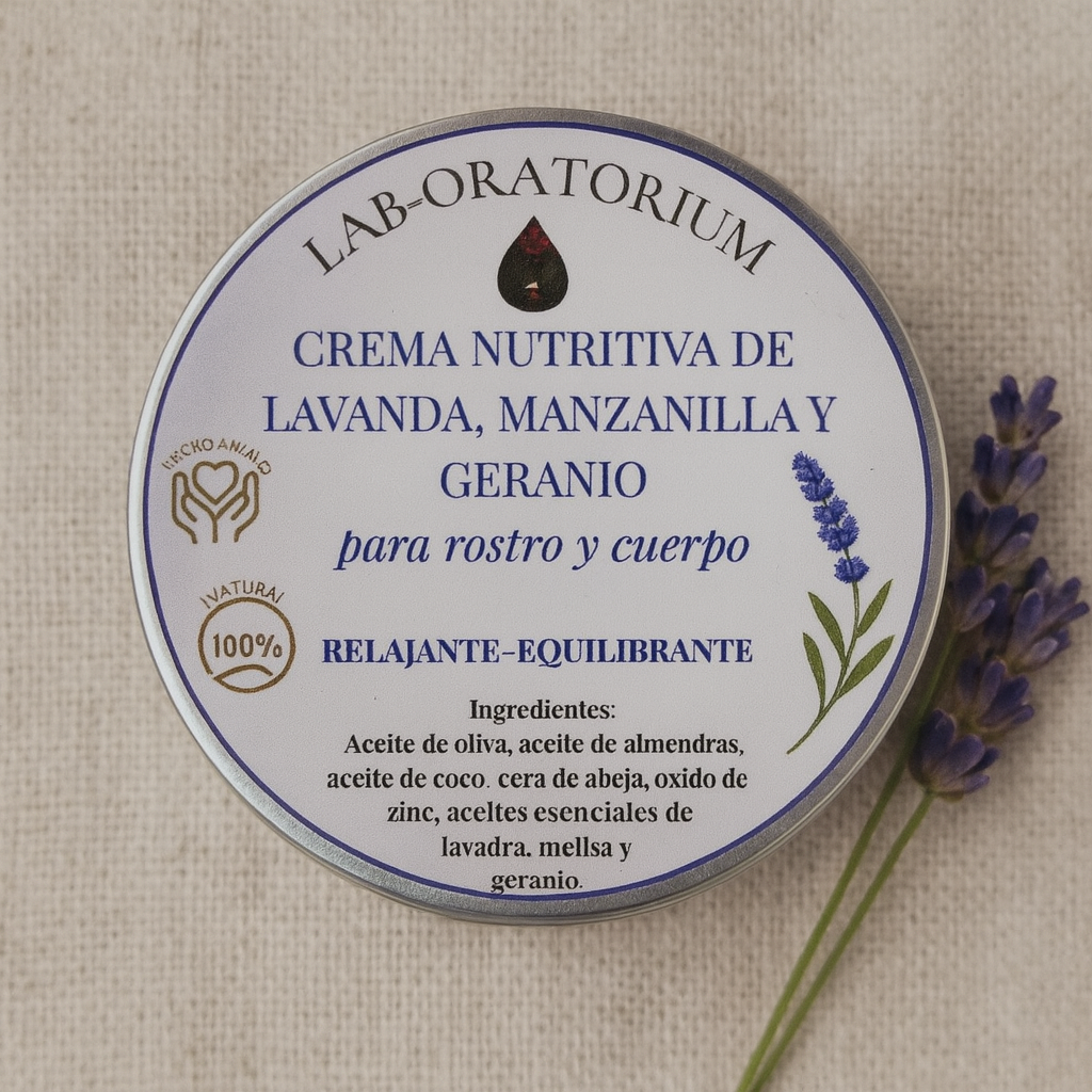 Crema Nutritiva de Lavanda, Manzanilla y Geranio