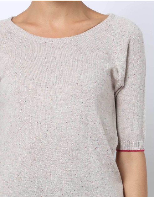 TEAMSPIRIT Women's Cotton Solid Regular Fit Round Neck Lgt Gray H/S T- Shirt