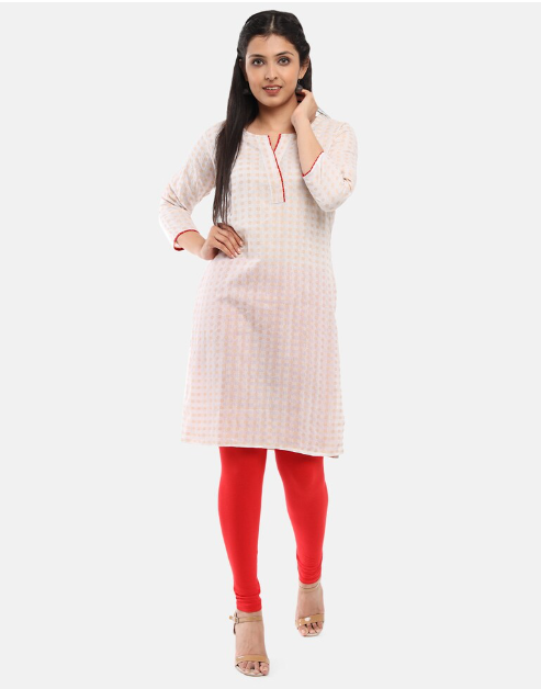 Ishitva Women's PC Printed Straight white Kurta