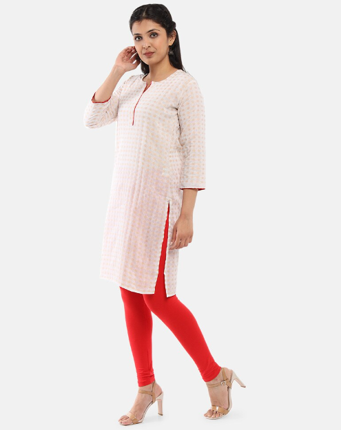 Ishitva Women's PC Printed Straight white Kurta