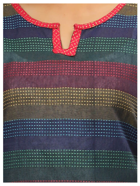 Ishitva Women's Cotton Mix line Printed Straight Kurta