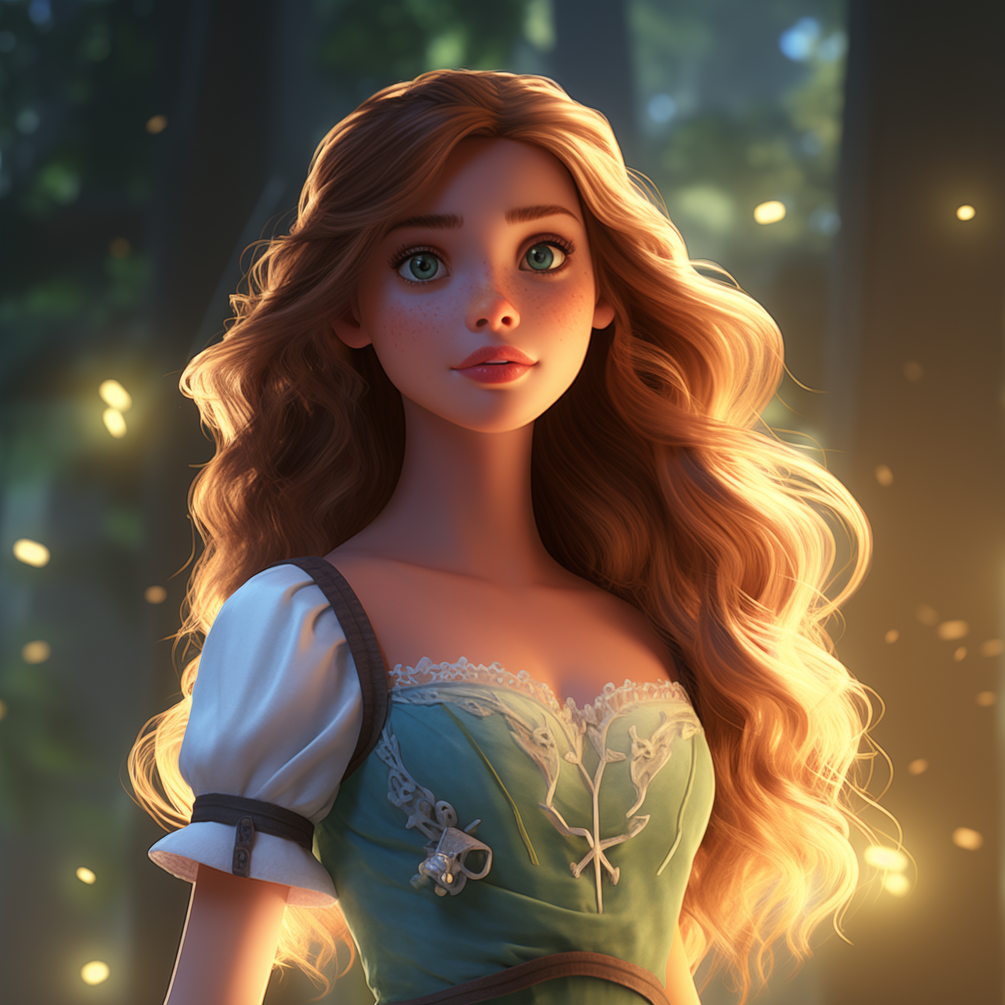 Princess Jade in a enchanted forest 17x17 print on high-quality artboard with UV ray laminate coating no glass required