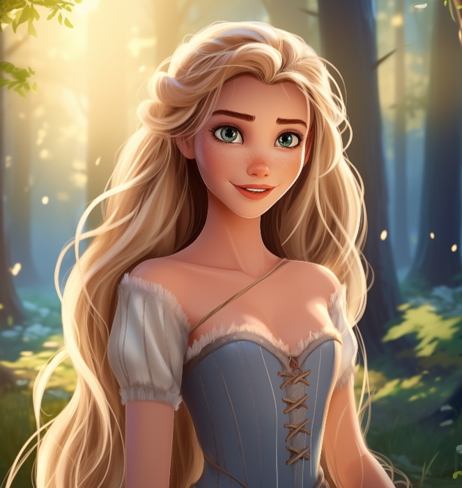 Princess Glowy digital painting 17x17 print