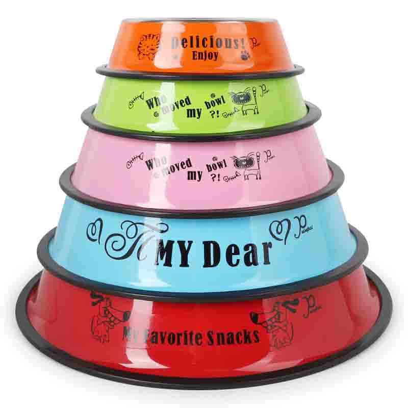 Pet Food Bowl Colored Large 11.5 inch