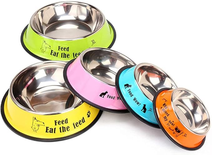 Pet Food Bowl Colored Large 11.5 inch