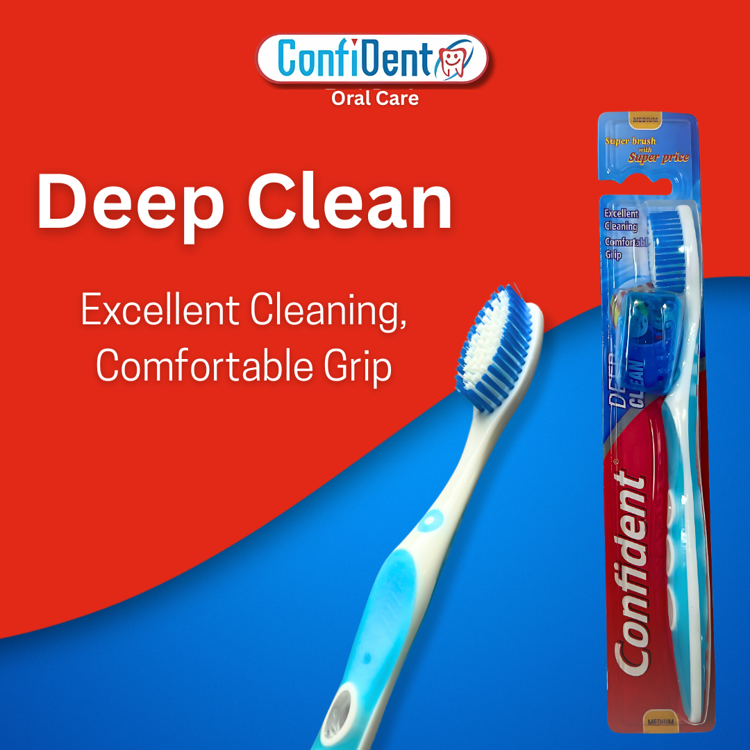  Confident Deep Clean Tooth Brush With Power-Tip Bristles and Comfortable Grip