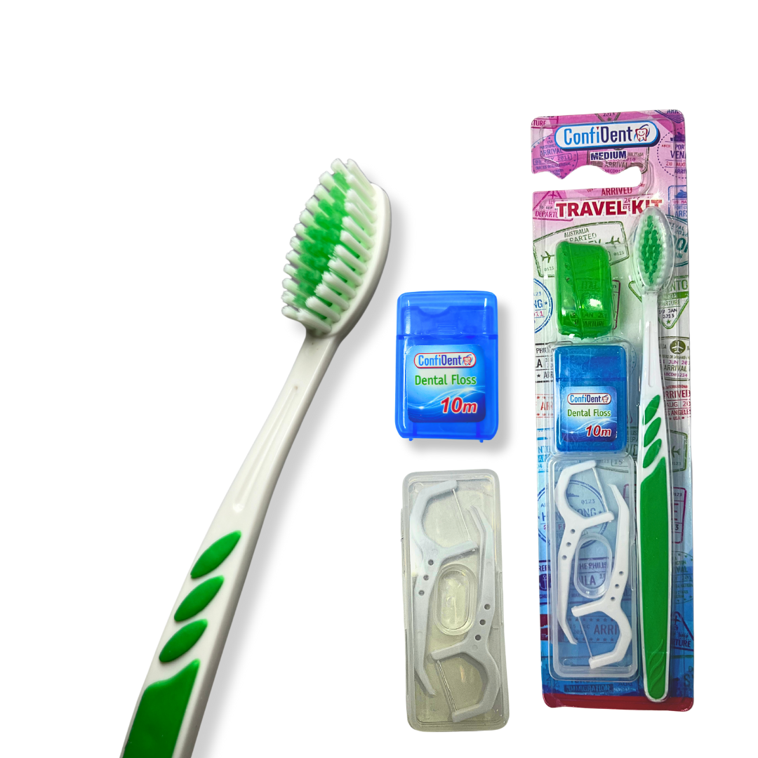 Confident Travel Kit Toothbrush+Dental Floss+Dental Picks