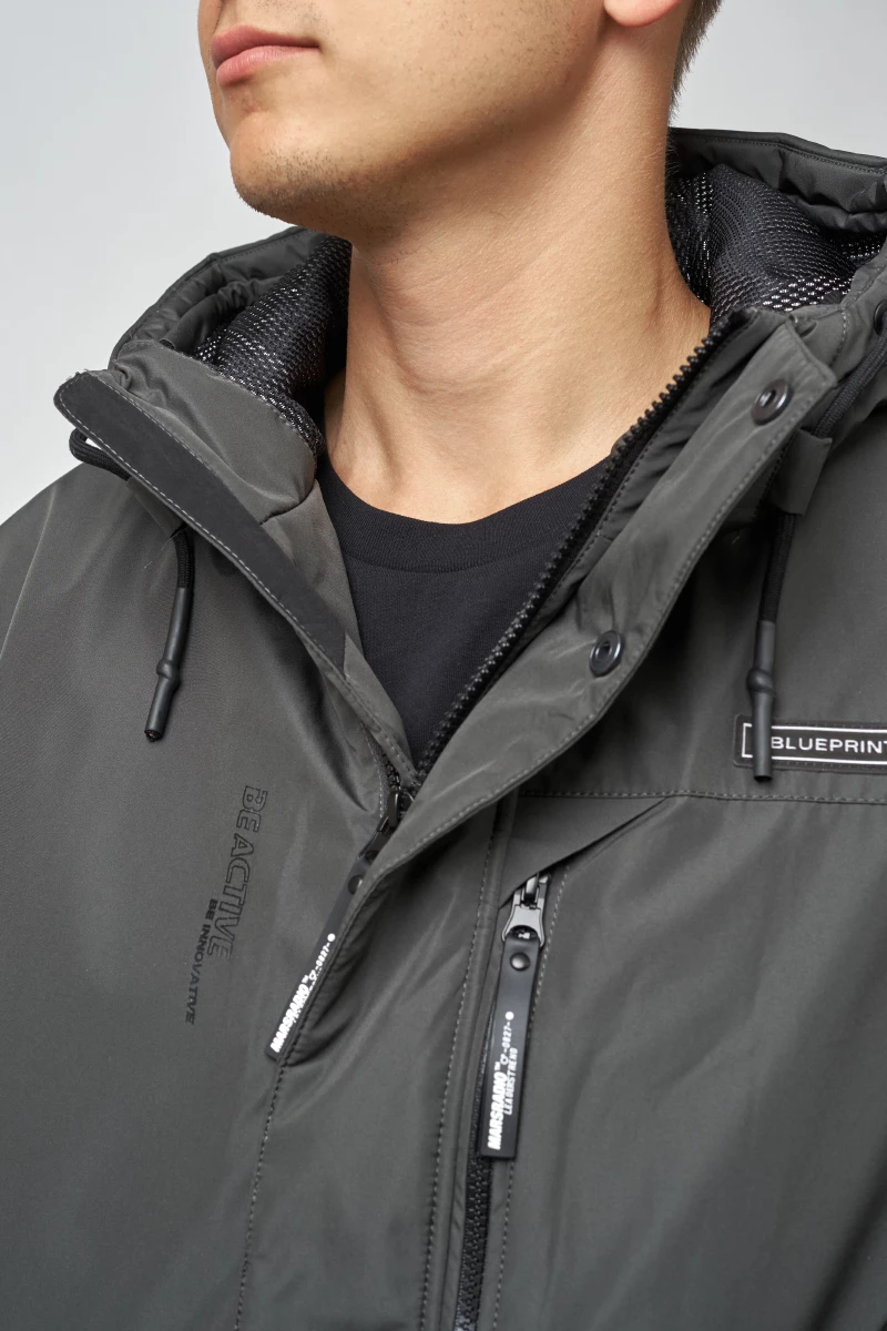 Klasikinė demisezoninė pilkos spalvos striukė B06