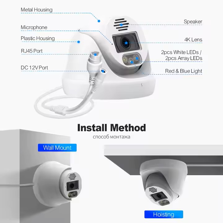 Smart Ai Human Motion Detection 5Mp Poe Dome Camera Xmeye Ip66 Waterproof Cctv Ip Security Camera