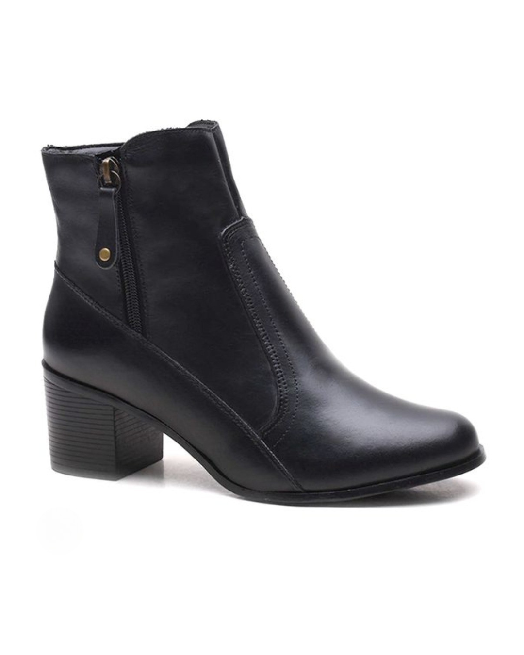 Bota Cano Curto de Couro Legítimo