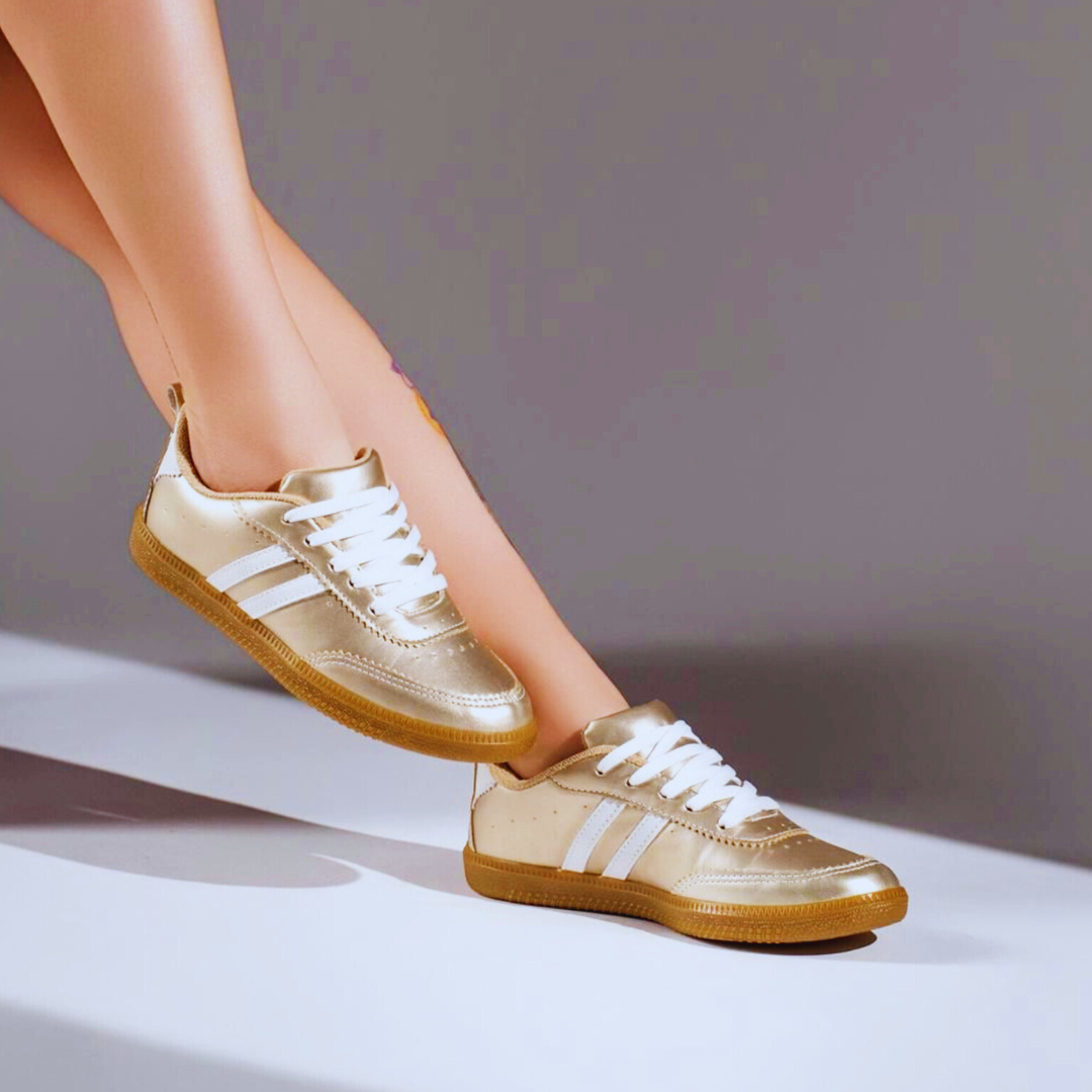 Tênis Feminino Metalizado Ouro