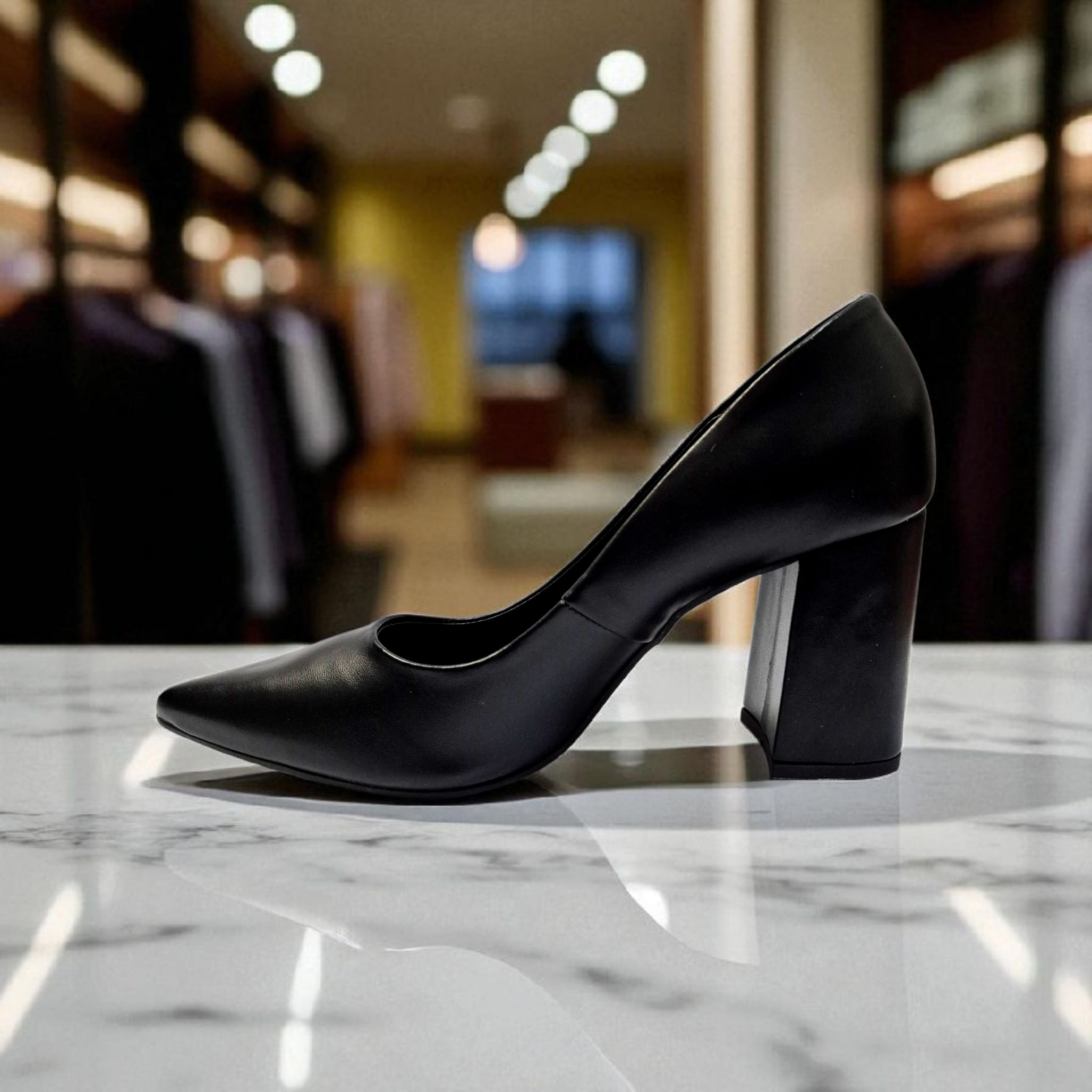 Scarpin Salto Bloco Preto