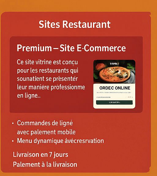 Premium – Site E-Commerce pour Restaurant