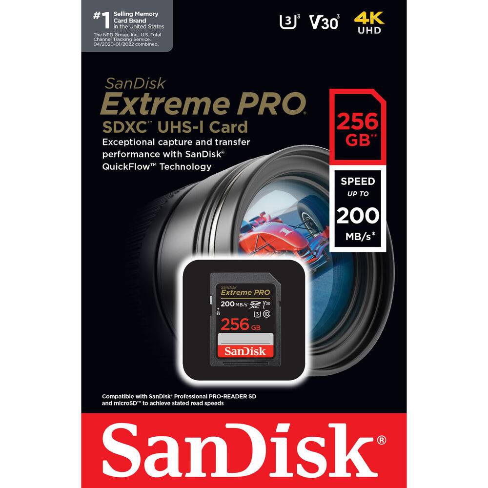 Carte mémoire SD SanDisk Extreme PRO 256GB