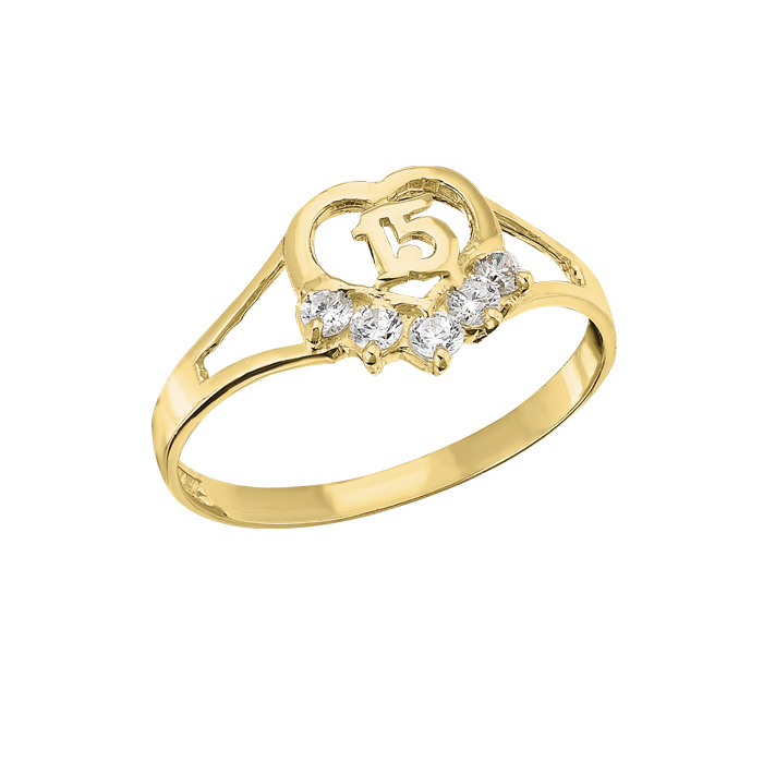 H108412510K Anillo de Quinceañera oro 10k