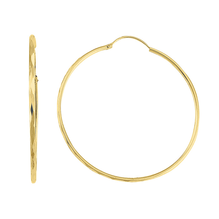 Arracada tubo diamantada 3cm oro 10k 6212510k