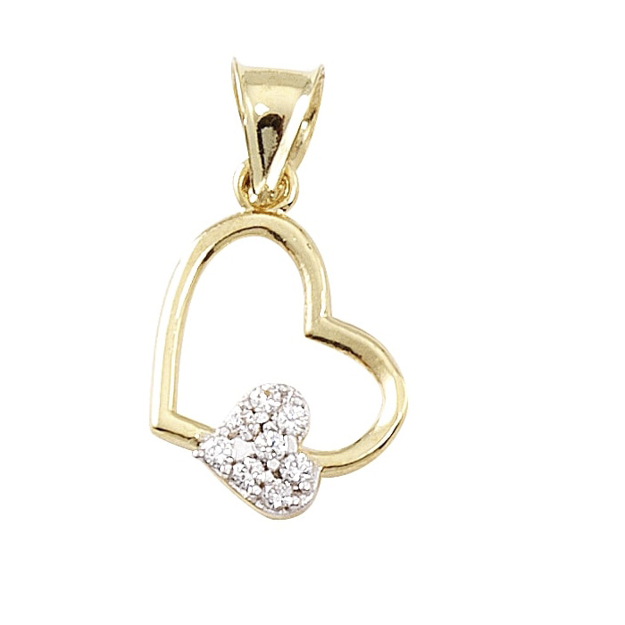 H66662510K Dije Colgante de corazón dorado oro10k 