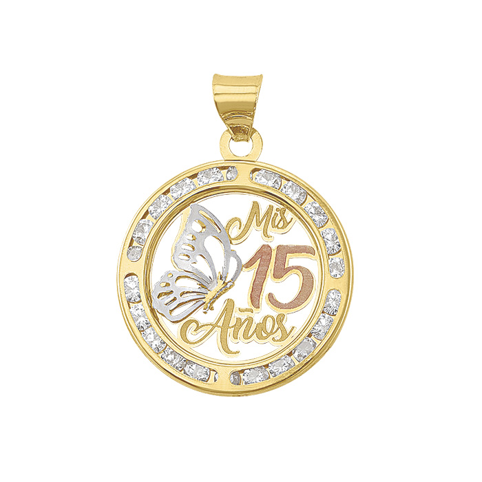 H66412510K Dije Colgante de QUINCE AÑOS oro 10k 