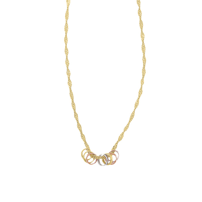 H84862510K Gargantilla de oro 10k con aros 45cm 10k