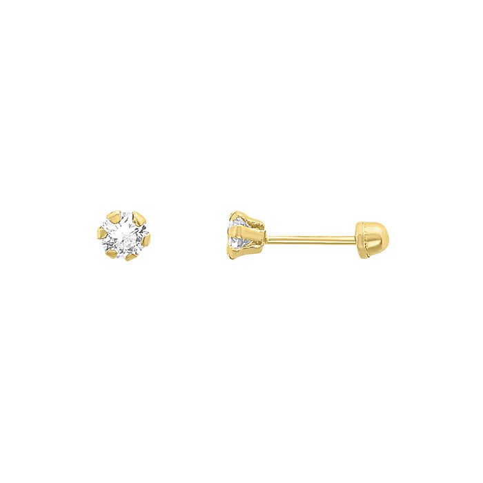 H38210K25#3mm Pendientes de oro 10k 3mm