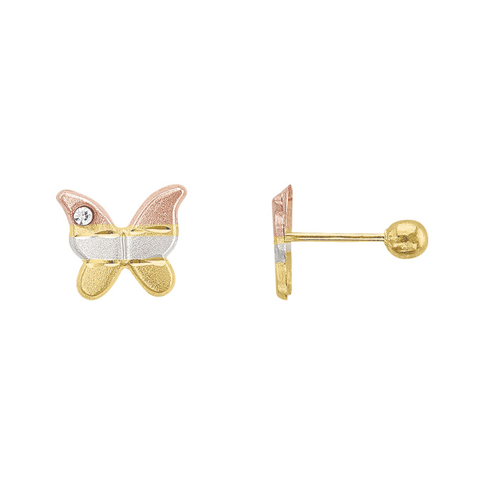 H47210K253CM Broquel Pendientes de mariposa oro10k