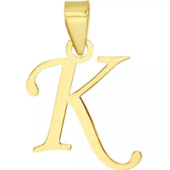 H615P2510K Dije mini Colgante de letra 'K' oro 10k 