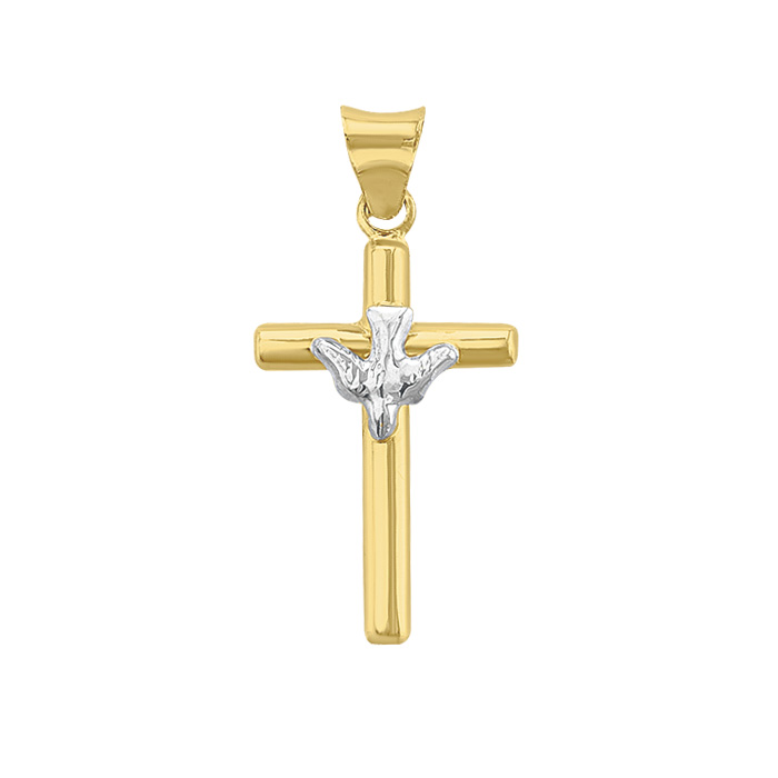 H68752510K Cruz de oro con paloma ORO10K