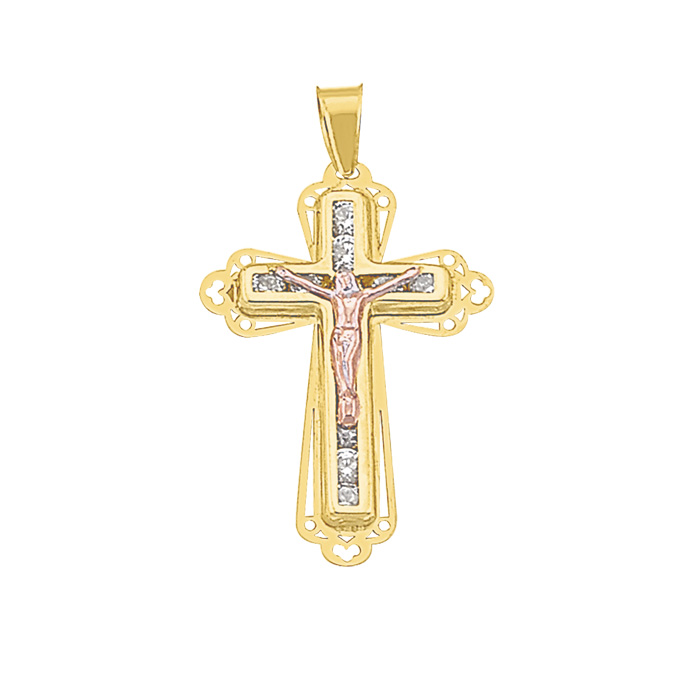 H70112510K Colgante cruz con figura de Cristo ORO10K