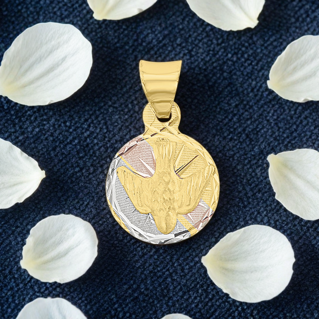 Medalla de oro con paloma espíritu santo oro 10k 847251k