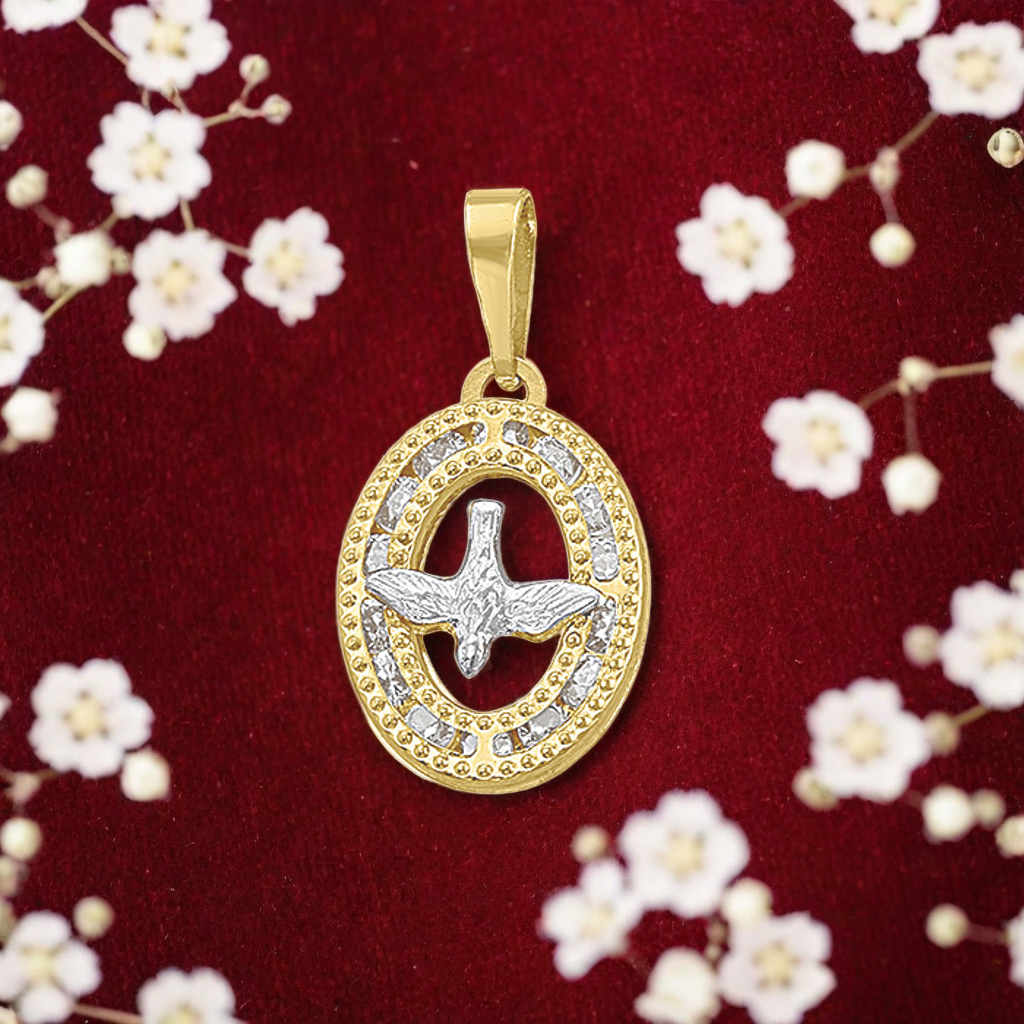 Medalla Colgante de oro con colgante de paloma 8122510k