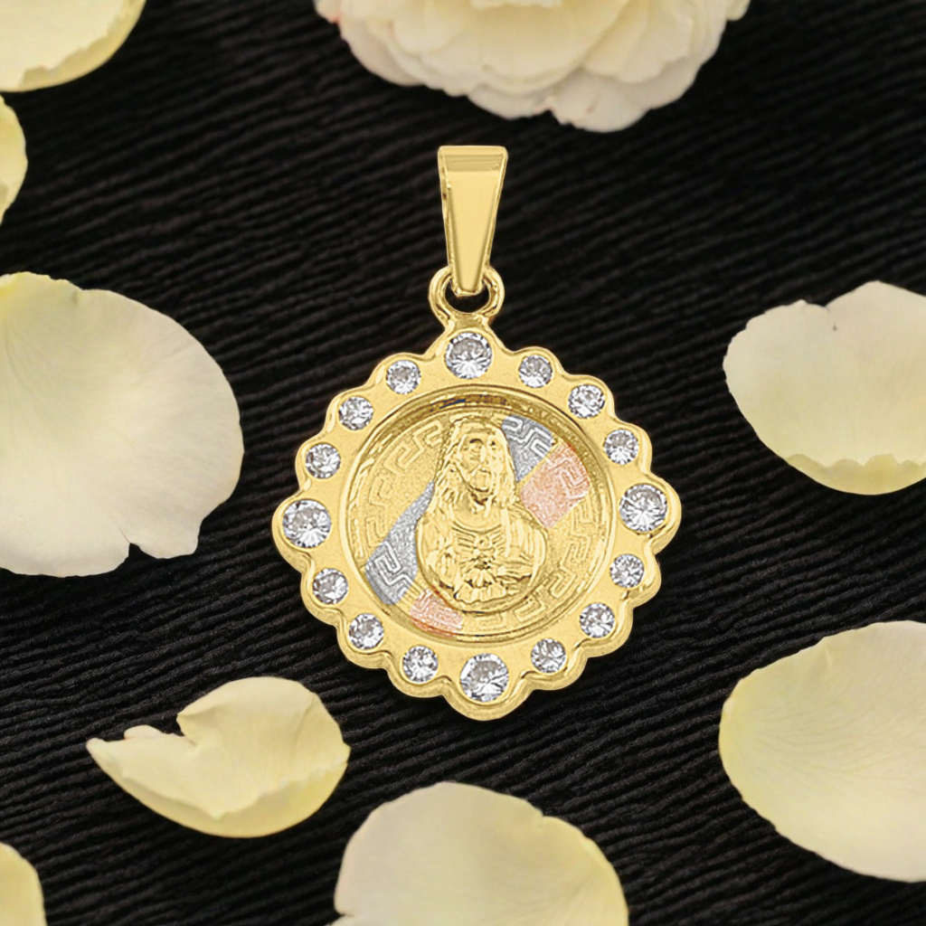 Medalla Colgante de oro 10k con imagen religiosa 8322510k