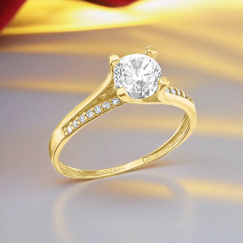 H1352012510K Anillo de compromiso de oro 10K