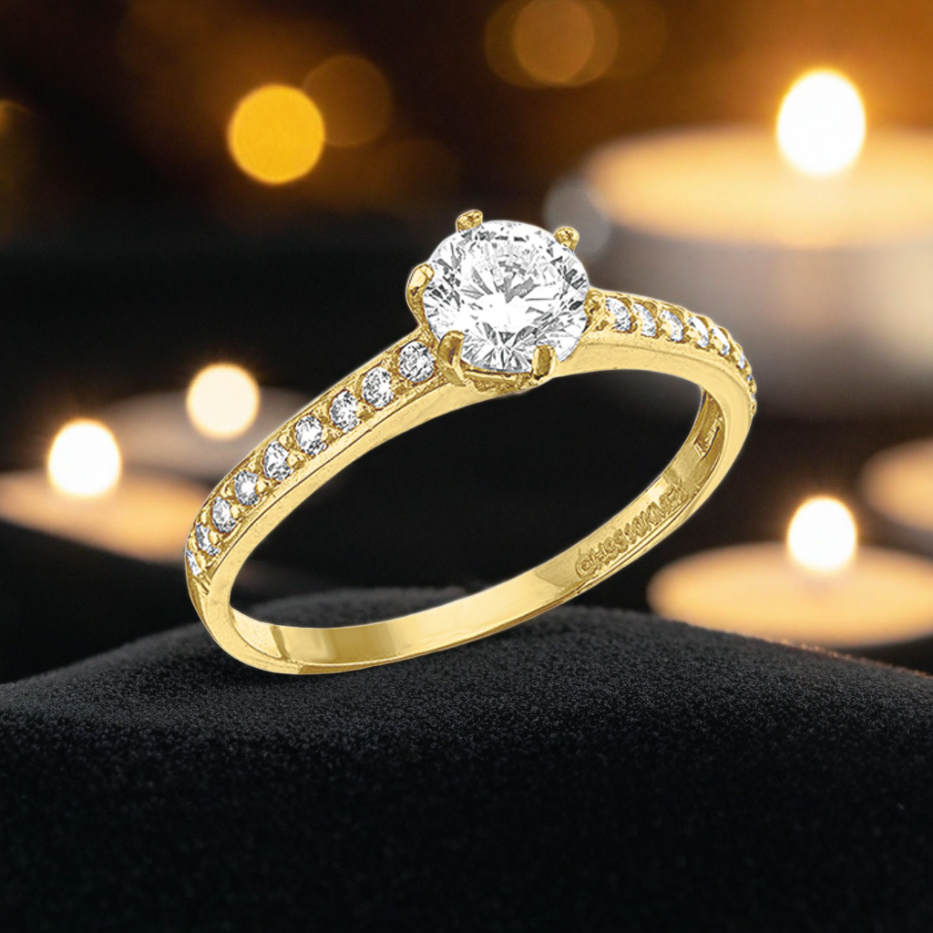 H1301182510K  Anillo de compromiso circonio 10K