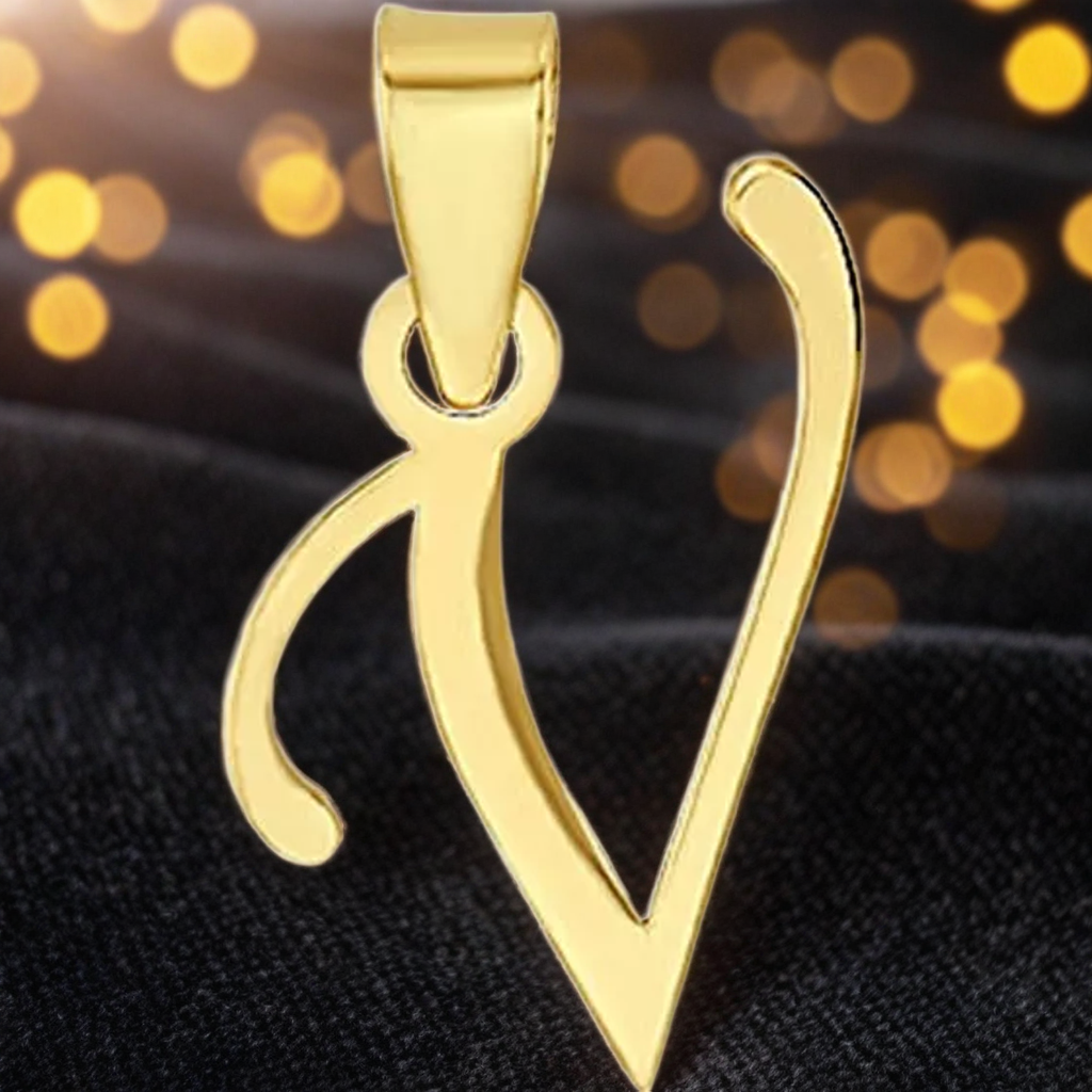 H625PV2510K Dije Colgante Letra V oro 10k