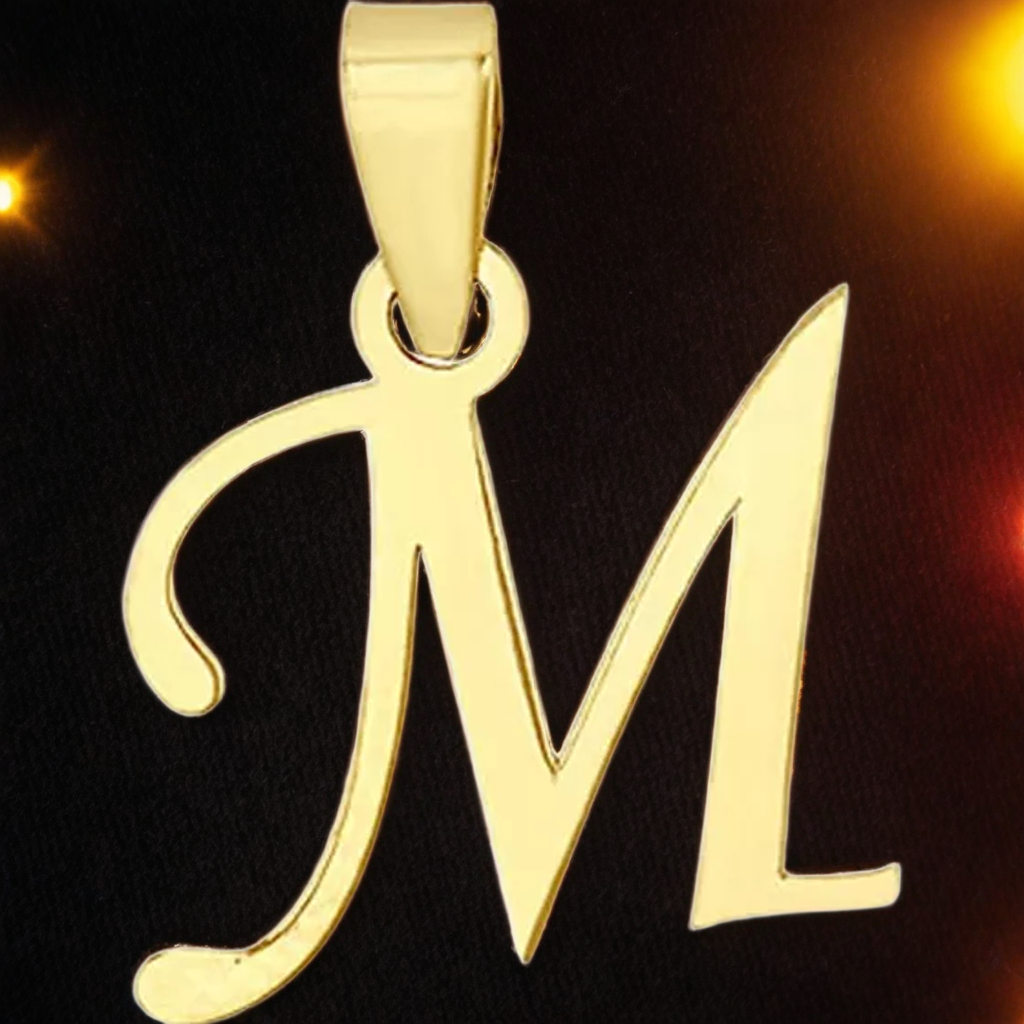 H617P2510K Dije Colgante de letra 'M' en oro 10k 
